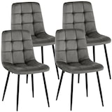 thumbnail of CLP Lot de 4 chaises de salle a manger Antibes Velours HBT: 84x45x55 cm Gris foncé