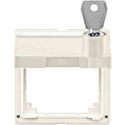 Zwischenring mit Klappdeckel und Schriftfeld, abschließbar, AQUADESIGN - weiß