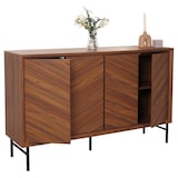 thumbnail of Aparador HWC-M50, armario cómoda aparador alto, madera maciza mango 94x151x40cm ~ marrón