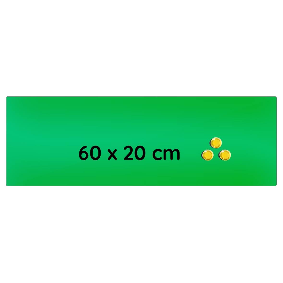 Glas Memoboard, 200 x 600 x 40 mm, grün