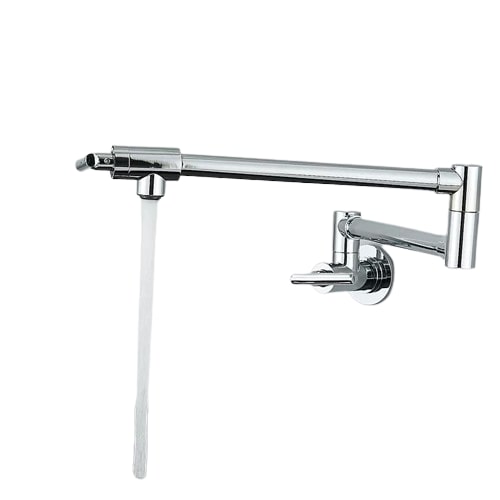 NILS | Grifo de Agua Fría de Pared de Un Orificio Cromo | Cocina profesional Grifo de acero inoxidable | plegable con grifo abatible