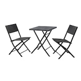 thumbnail of SVITA Polyrattan bistroset balkonset klapmeubel stoel tafel tuinmeubel zwart