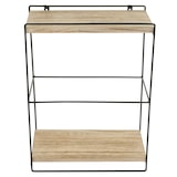 thumbnail of Estante de pared HWC-K77, estante colgante Estante de cocina, madera maciza metal Industrial 2 estantes 50x35x17cm ~ natural