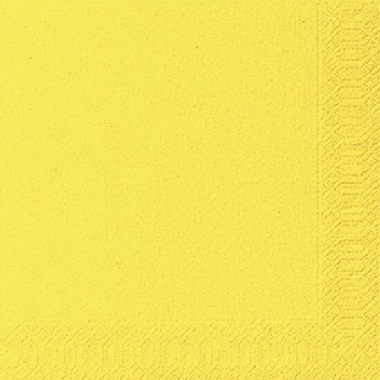 Duni 104060 Dinner-Servietten 3lagig Tissue Uni gelb, 40 x 40 cm, 20 Stück