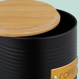 thumbnail of Relaxdays Kaffeedose, 2er Pack, Metall, Bambusdeckel, HxD: 16 x 11 cm, Kaffeebohnen Behälter, Vorratsdose, schwarz/natur