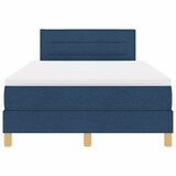 thumbnail of vidaXL Boxspringbett mit Matratze mit Kopfteil Blau 120 x 200 cm Stoff