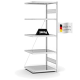 thumbnail of PROREGAL Fachbodenregal Stecksystem | Anbauregal | HxBxT 200x75x60cm | 5 Ebenen | Fachlast 240 kg | Einseitig nutzbar | Lichtgrau