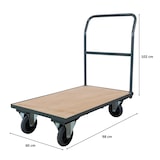 thumbnail of PROREGAL Profi Plattformwagen | HxBxT 102x60x98cm | Traglast 450kg | Grau | Transportwagen Handwagen Materialwagen