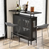 thumbnail of COSTWAY Tavolo da Bar Alto, Mobile Metallico con 2 Scaffali per Vino e 6 Portabicchieri, Poggiapiedi e 7 Gambe Regolabili