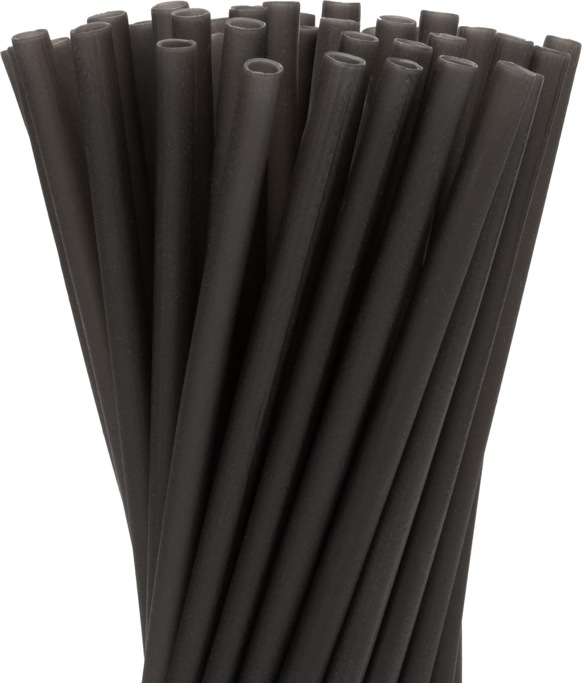 Essbare Reisstrohhalme, schwarz, Ø 0,8 x 25 cm: 50 Stück (1 Pack)