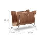 thumbnail of Relaxdays Zeitungsständer Holz, Bugholz, Zeitungskorb, modernes Design, robust, Tragegriffe, HBT 30 x 37 x 25 cm, natur