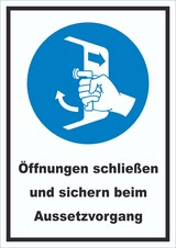 thumbnail of Öffnungen schließen und sichern beim Aussetzvorgang Schild A2 (420x594mm)
