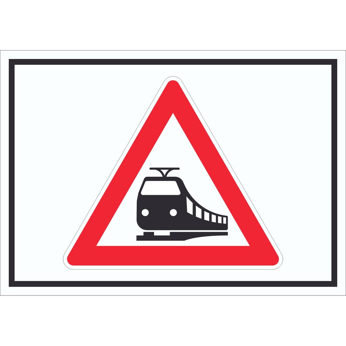 Schild Achtung Bahnübergang Symbol A4 (210x297mm)