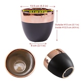 thumbnail of Jinfa 3er-Set Keramik Übertöpfe Blumentöpfe Ton Vase für den Innenbereich | Mattschwarz mit goldenem Finish | Durchmesser 13,5 cm x H 13 cm