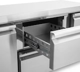 thumbnail of Romux® Saladette und Pizzatisch 1 Tür und 4 Schubladen 135x70 cm 240 Liter Statisch | Kühltisch von Pizzen und Salaten