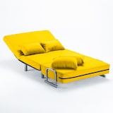 thumbnail of Divano poltrona letto piazza e mezza pieghevole tessuto Deborah Twin - Giallo-PU686TEXSP