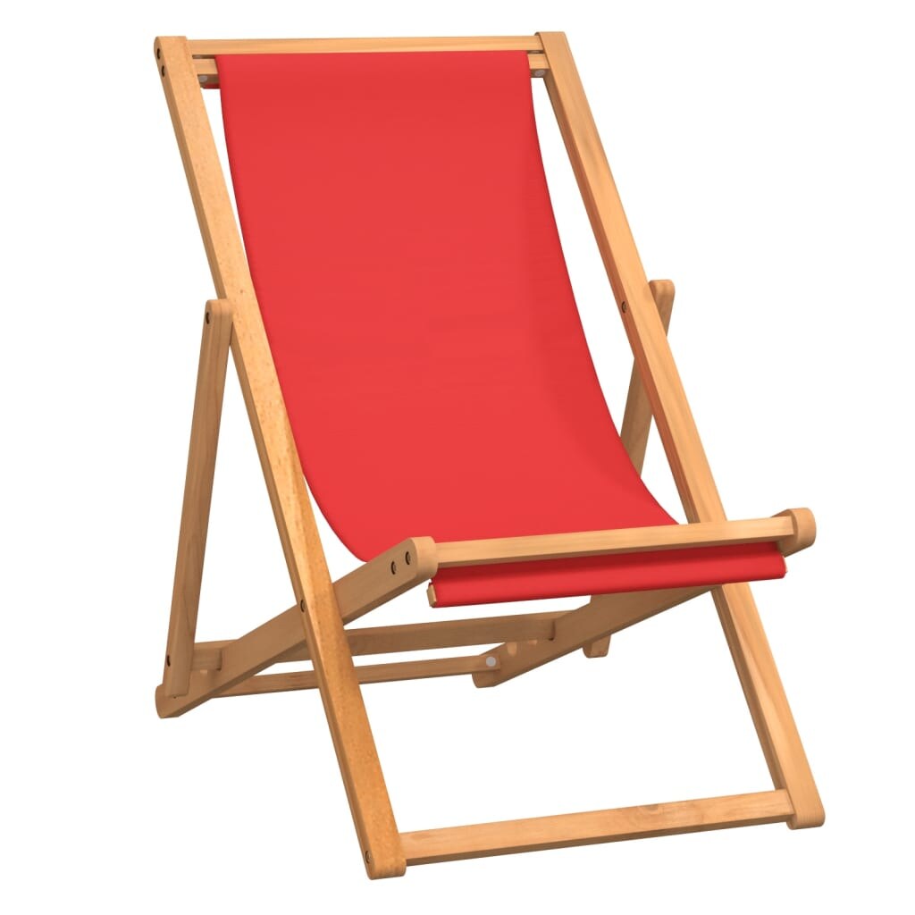vidaXL Strandstuhl Klappbar Massivholz Teak Rot
