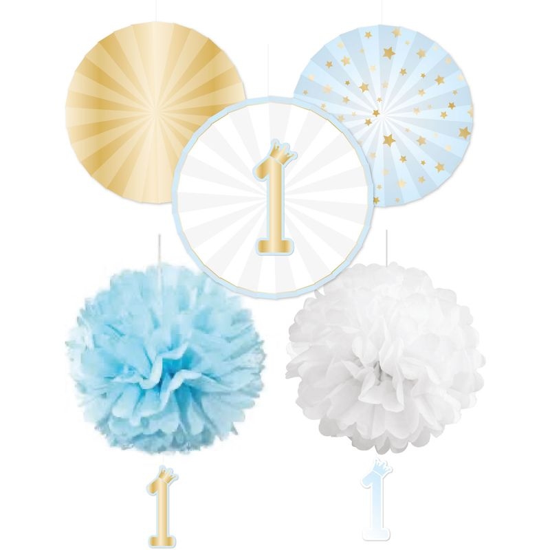 Deko Set 1. Geburtstag Junge hellblau ombre