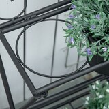 thumbnail of Outsunny Portapiante Scaffale in Metallo Pieghevole, Set Vasi per Piante con Ripiano per Casa e Giardino, 47x37x78.5cm, Nero