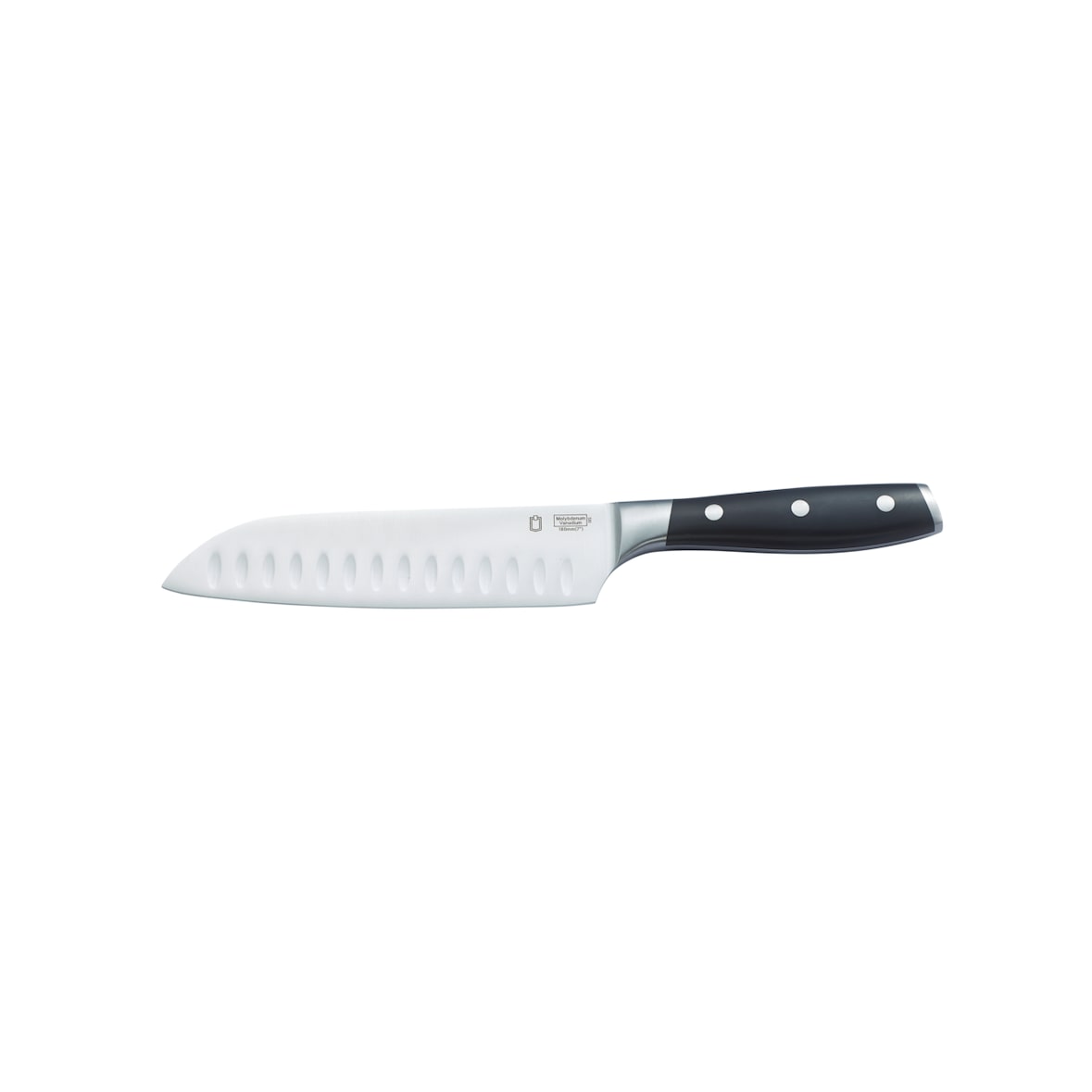 METRO PROFESSIONAL Cuchillo Santoku Expert knives, acero inoxidable, 18 cm, negro