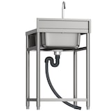 thumbnail of Gasfrit – Pia de aço inoxidável com 1 cuba e torneira 550 x 550 x 800 mm desmontável | Pia industrial com pés | Cuba para cozinha