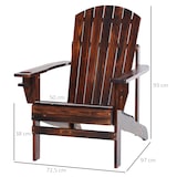 thumbnail of Silla Adirondack de madera silla de jardín con reposabrazos y respaldo alto para terraza balcón exterior 72x95x93 cm marrón