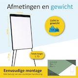 thumbnail of BRASQ Flipover - 70x100cm - Verstelbaar Whiteboard - Incl. 25 vellen papier, 4 Stiften, 8 Magneten, Wisser - met Haken - Aluminium Zwart
