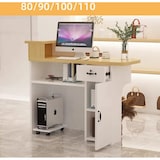 thumbnail of Rezeption Theke Bar Kasse Schreibtisch Holzoptik und Weiß 140cm L