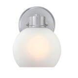 thumbnail of Einflammige Wandleuchte Dorney Nickel / Milchglas