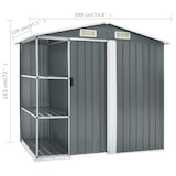 thumbnail of vidaXL Gartenhaus mit Regal Grau 205x130x183 cm Eisen