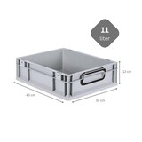 thumbnail of Eurobox NextGen Color, HxBxT 12x30x40cm, 11 Liter, Griffe schwarz zu, Grau, Eurobehälter, Transportbehälter