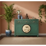 thumbnail of Set di mobili OPIUM OUTLET "Aurora" asian chinese oriental vintage, cassettiera armadio, 2 comodini console da letto, verde smeraldo