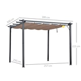 thumbnail of Outsunny Pérgola de Aluminio Gazebo Cenador 3x3m para Jardín Patio o Terraza con Techo Retráctil Tela Poliéster Resistente a Agua y UV