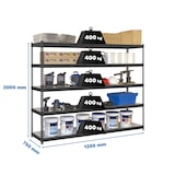 thumbnail of SimonRack Industrieregal, 2000x1200x750 mm, 400 kg am Biegepunkt, 5 Metallböden, Garagenregal, Anthrazit/Verzinkt- Ecoforte