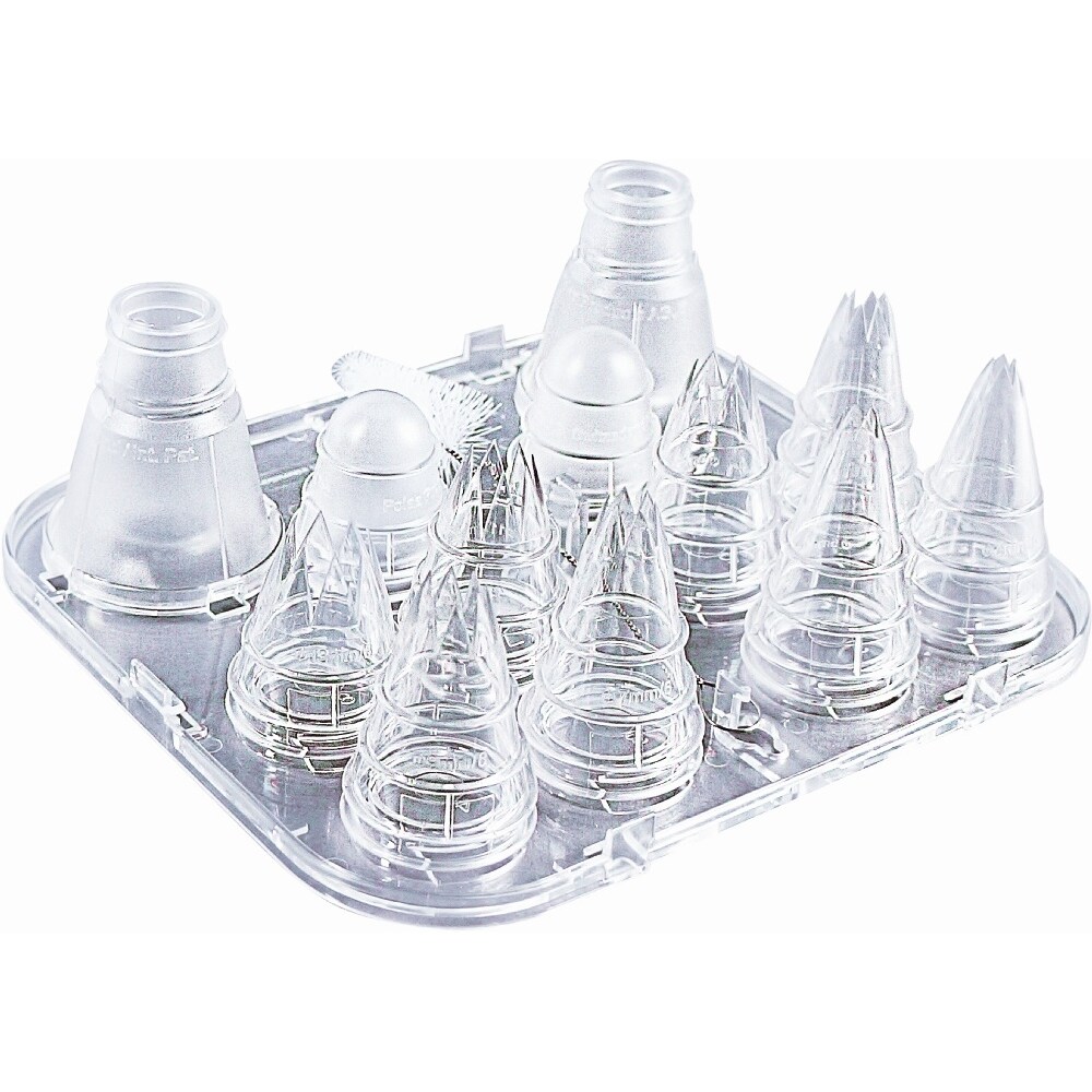 1 x SCHNEIDER Tüllenkassetten-Set aus Polykarbonat,  transparent Ø 4,5,7,9 ( 6 Zähne ) Ø 7, 9, 11, 13  ( 8 Zähne )