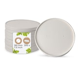 thumbnail of BIOZOYG Pappdeckel Suppenbecher 300 Stück Ø 185 mm Weiß  Suppenterrine mit Deckel Beschichtet Einweg  Kartondeckel Membrandeckel mit Luftlöcher