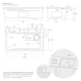 thumbnail of ML-Design Spülbecken Edelstahl 80 × 46 cm Anthrazit – Einbauspüle mit Wasserfall-Design, ausziehbarem Wasserhahn & Zubehör, rechteckige Küchenspüle