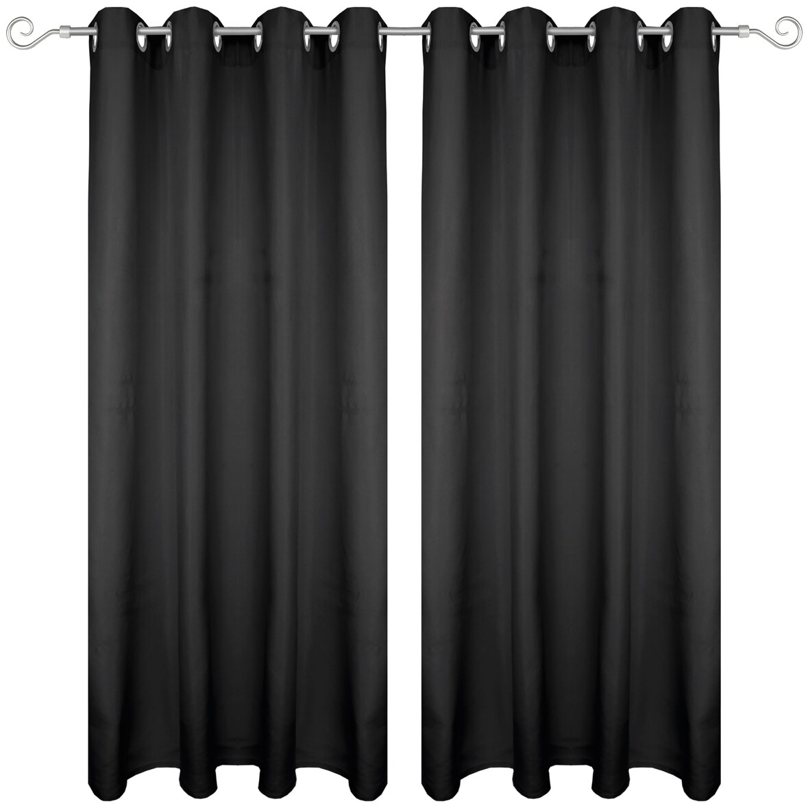 Dekoschal Ellen Ösen Blickdicht 2er Pack - 140x145 cm Schwarz