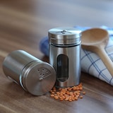 thumbnail of Gewürzstreuer Edelstahl Dosen Sichtfenster 3 Streumöglichkeiten 5Stück