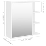 thumbnail of vidaXL Badkamerspiegelkast 62,5x20,5x64 cm bewerkt hout wit