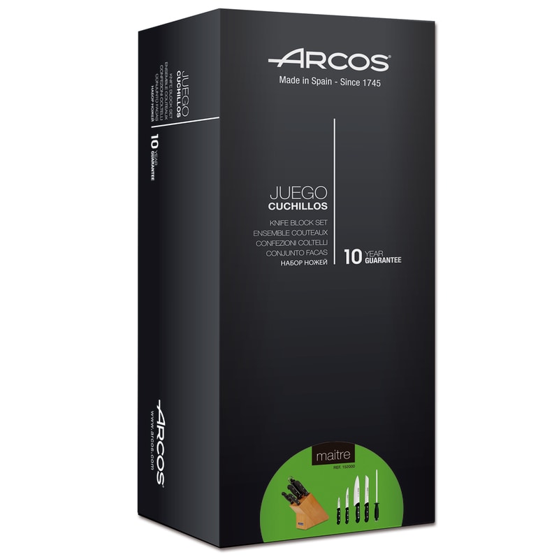 Arcos Juego Cocina 4 pzas. Serie Maitre + Chaira + Taco