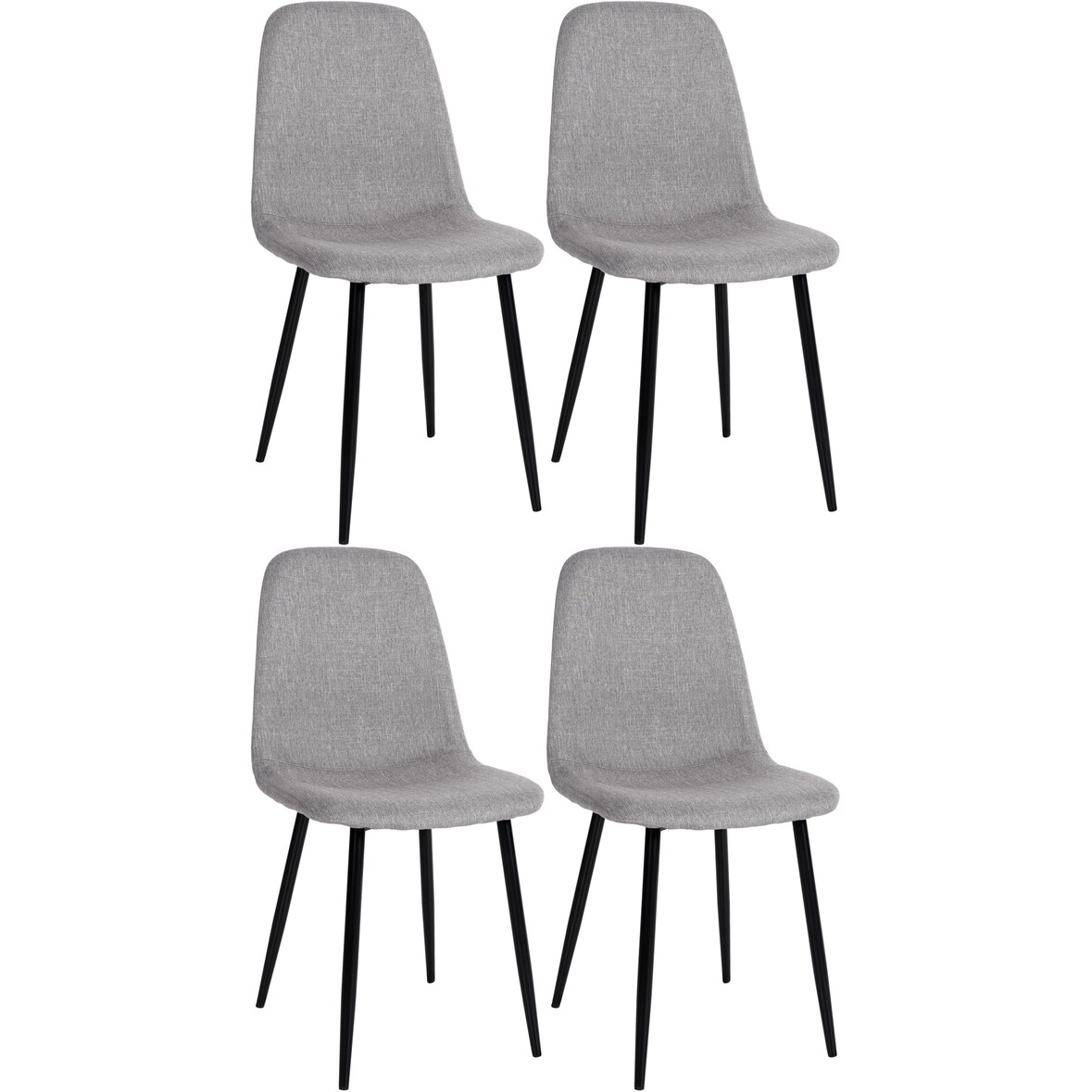 DELUKE® Esszimmerstühle 4er Set MOVI - Hellgrau Stoff, Metall 88x44x51cm Esszimmerstuhl Stuhl Esszimmer Küchenstühle