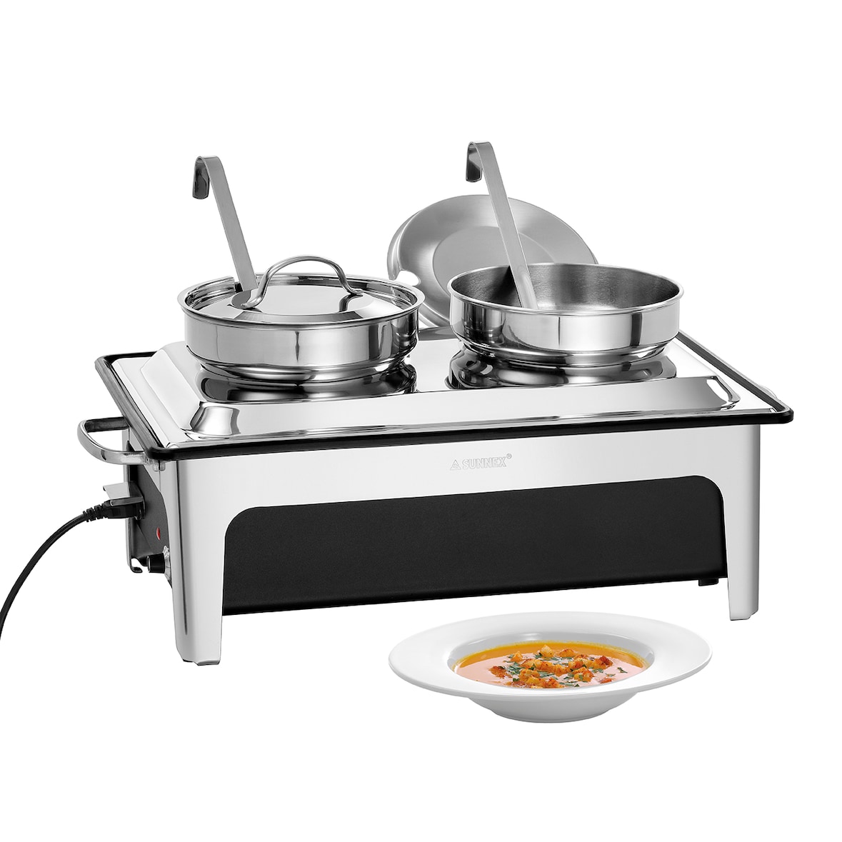 Soepenstation 220E | 2x 4L | Elektronisch | 2.2kW | Met 2 Inzetpannen | 636x357x460(h)mm