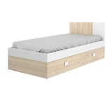 thumbnail of Dmora Letto per bambini Duranno, Struttura con secondo lettino estraibile, Letto singolo per cameretta, 196x97h79 cm, Bianco e Rovere