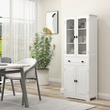 thumbnail of HOMCOM alacena de cocina aparador de comedor mueble auxiliar con 4 puertas 1 cajón y 2 estantes ajustables para salón 60x30x160 cm blanco