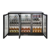 thumbnail of METRO Professional Frigo vetrina per bevande GBC3003, alluminio/vetro, 135x53x86.5cm, 308L, refrig. a ventola, 160W, con serratura, 3 porte, nero