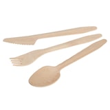 thumbnail of BIOZOYG 3x 100 Stück Einwegbesteck Set, 16,5cm Holzbesteck, robust und kompostierbar, ideal für Partys und Catering, inklusive Messer, Gabel, Löffel
