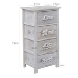 thumbnail of Rebecca Mobili Comodino Cassettiera 4 Cassetti Bianco Grigio Shabby 73x37x27