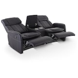 thumbnail of Kinosessel, 2er-Fernsehsessel mit mechanischer Relaxfunktion, Easy-Lift, für 2 Personen, 2 Getränkehalter, Kunstleder in Schwarz, Raburg Maxx