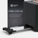 thumbnail of Balter Toaster 4 Scheiben, Langschlitz, Edelstahl, Brötchenaufsatz, LCD Display, Auftaufunktion, Brotzentrierung, Krümelschublade TS-44 schwarz